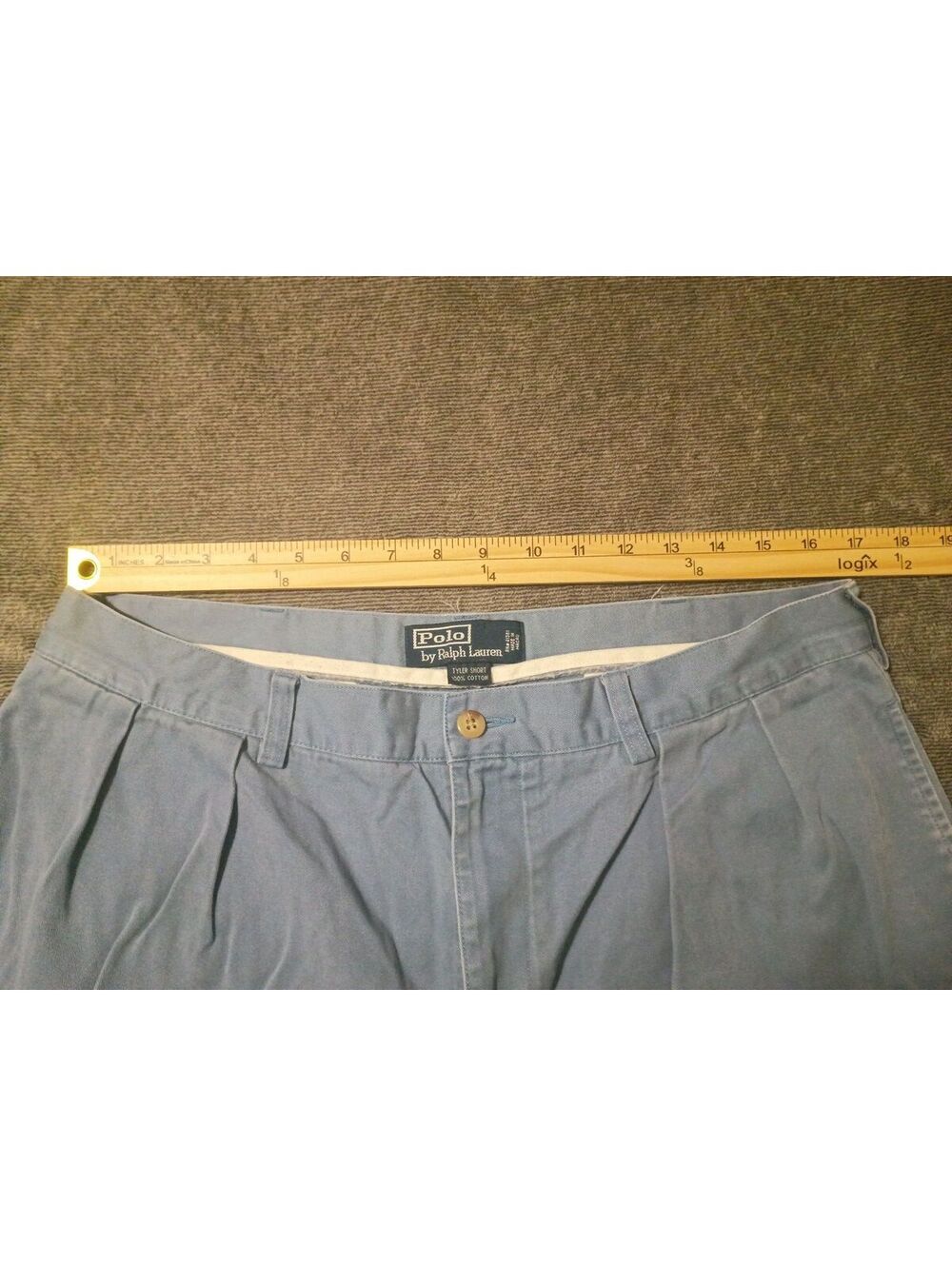 Vintage 90's Polo by Ralph Lauren Tyler Short Light Blue Cotton Shorts Size 36 - Picture 7 of 7